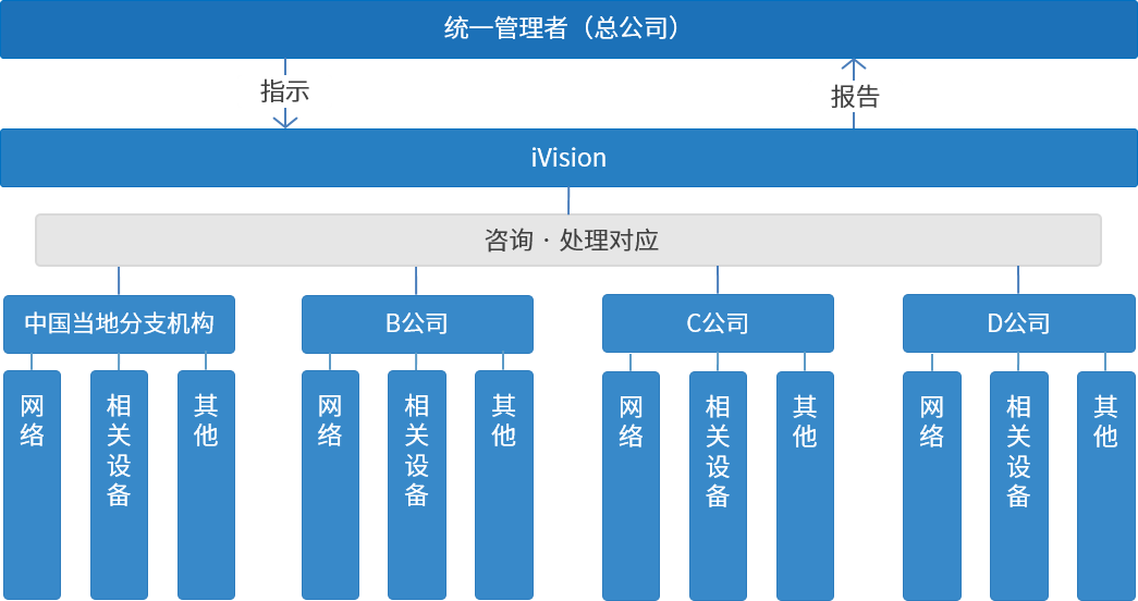 服务实施模式2（多个分支机构的统一管理）